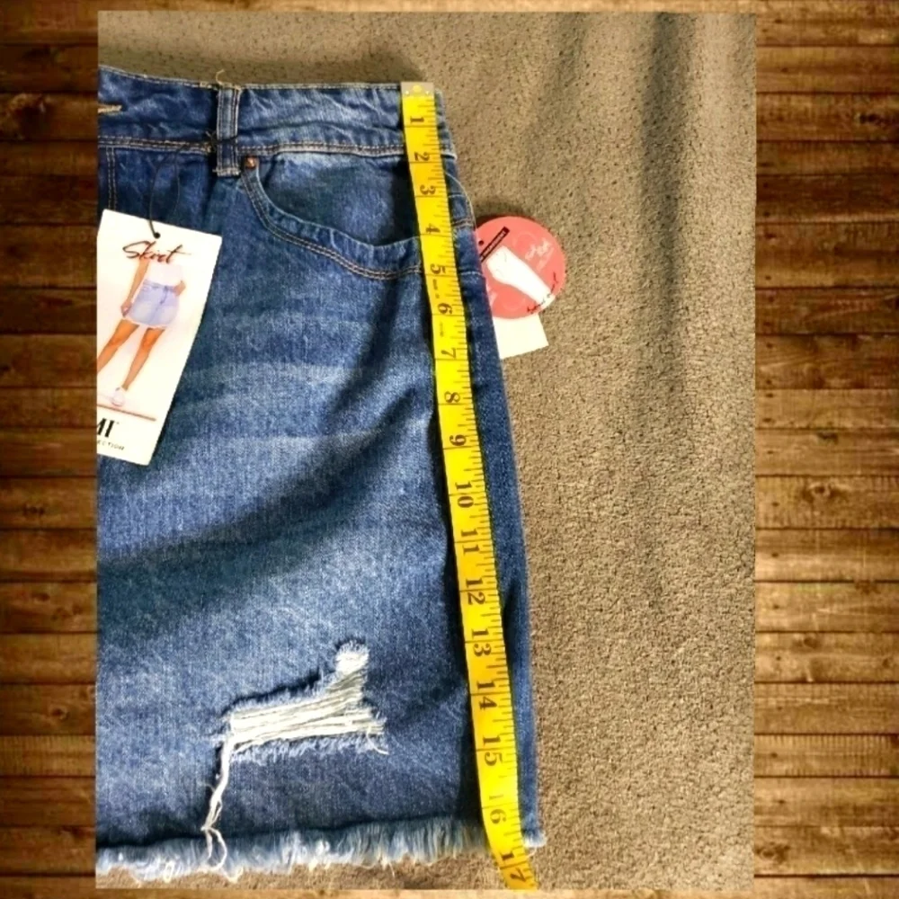 YMI Distress Mini Skirt